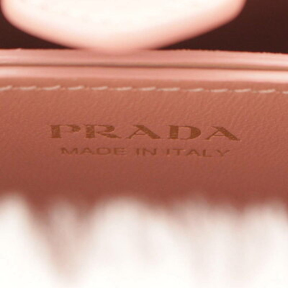 Prada Pannier Triangle Shearling Mini Handbag Pink - image 8